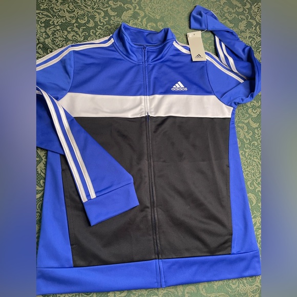 NWT 14 16 boys adidas athletic zip track jacket sweat shirt top active athletic - Picture 1 of 7